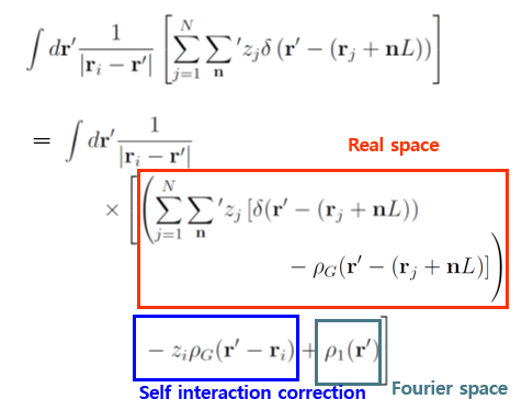 Ewald decomposition into computationally manageable terms